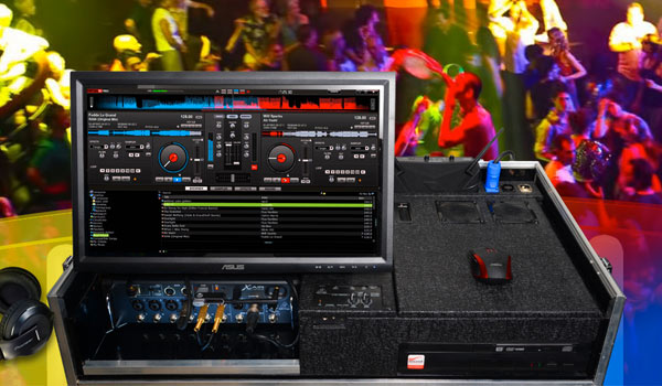 foto del dispositivo studio mobile con mixer touchscreen